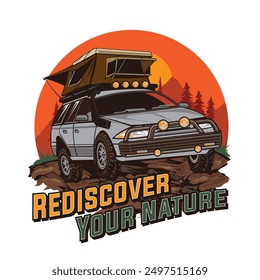 Off road adventure vehicle logo design, perfect for adventure club t shirt design