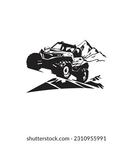 fuera de carretera buggy Vehículo y fuera de carretera jeep logo silhouette vector