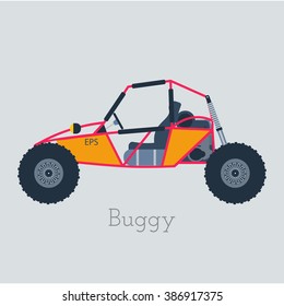 Off - Road Buggy dune car 4x4 vector illustration on gray background.
