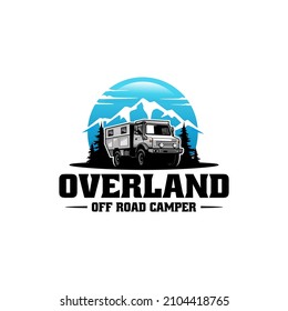 off road camper truck illustration logo vector
