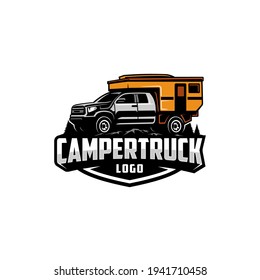 off road camper truck vehicle illustration logo deign emblem 