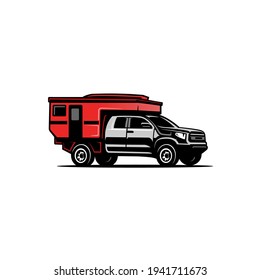 off road camper truck vehicle illustration