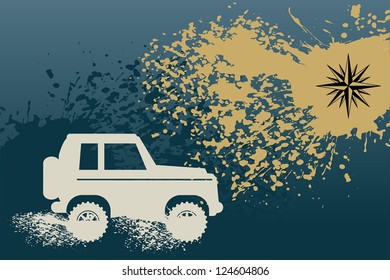 Off Road Car abstract, vector illustration