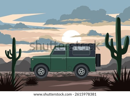 Off road car adventure in the desert 