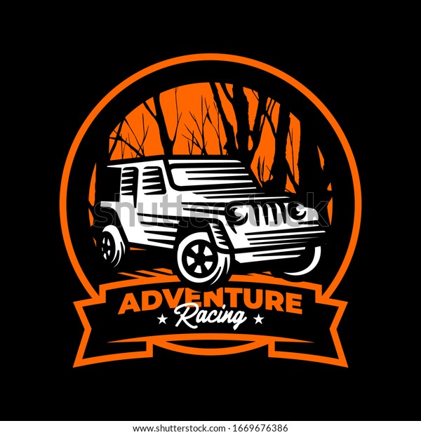 off road car\
adventure logo badge patch