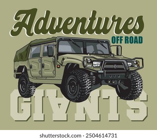 Ilustración vectorial de la Imagen del coche de Off Road para su camiseta gráfica idea