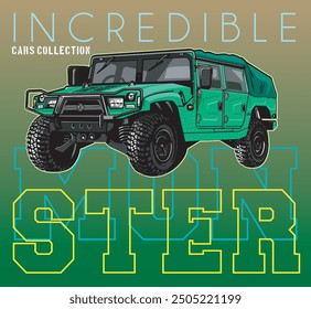 off road car image vector illustration for your idea graphic t shirt