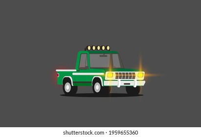Off road car isolated on color background. Monster truck. Flat vector illustration