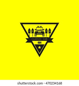 off road car logo, emblems, badges and icons. Vector Illustration Design Template