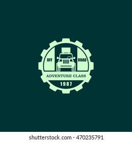 off road car logo, emblems, badges and icons. Vector Illustration Design Template