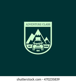 off road car logo, emblems, badges and icons. Vector Illustration Design Template