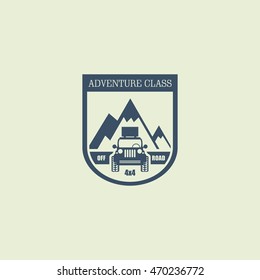 Off road car logo, emblems, badges and icons. Vector Illustration Design Template