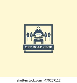 Off road car logo, emblems, badges and icons. Vector Illustration Design Template