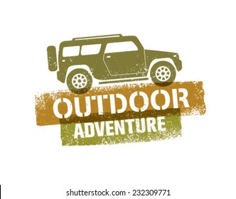 Off Road Car Outdoor Adventure Vector Concept