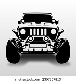 off road car silhouette illustration background design vector