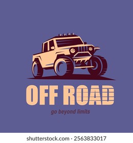 off road car stylized vector symbol, offroader logo template