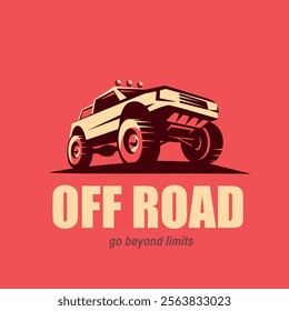 off road car stylized vector symbol, offroader logo template