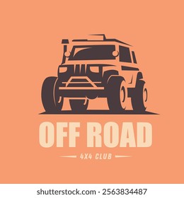 off road car stylized vector symbol, offroader logo template