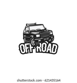 Off road car technology in hard street logo vector