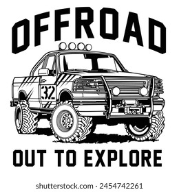 Off road car vector illustration on a white background.