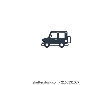Off road Car Vector Isolated Emoticon. SUV Icon
