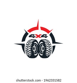 off road compass logo icon vector concept graphic design