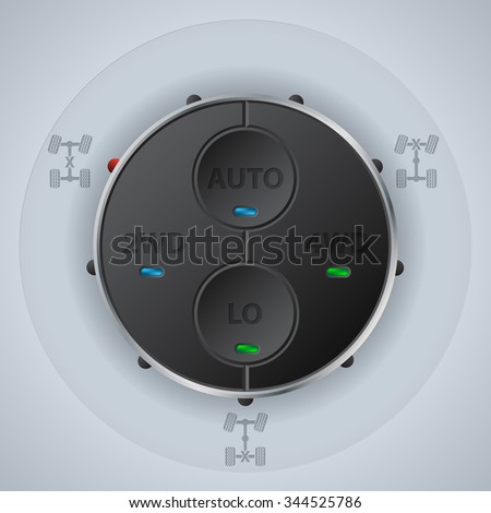 Off road differential control panel design with function LEDs