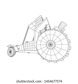Off road dune buggy car. Terrain vehicle. Outdoor car racing, extreme sport oncept. Wireframe low poly mesh vector illustration