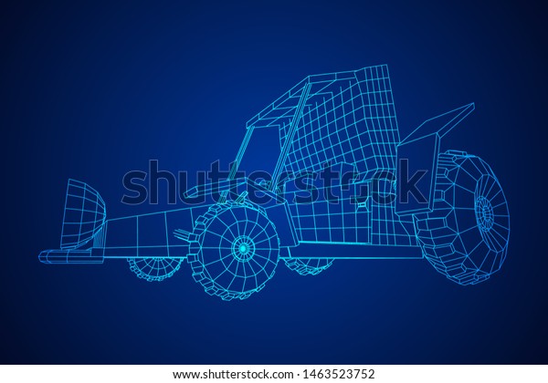 Off road dune buggy car. Terrain vehicle.\
Outdoor car racing, extreme sport oncept. Wireframe low poly mesh\
vector illustration