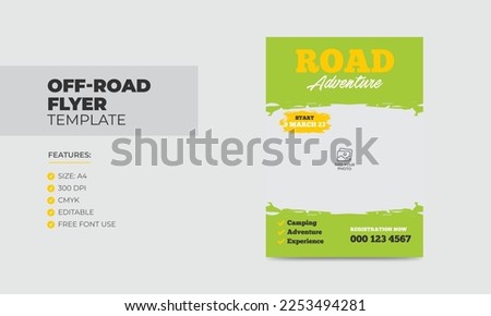 Off road flyer template road adventure poster design 