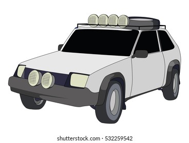 Off road hatchback vector grey