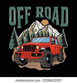 Off road illustration t-shirt design