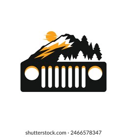 off road mountain abstract logo symbol