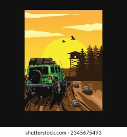 off road on the forest land