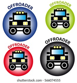 Off- road on white background. Vector illustration.