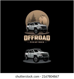 Off road pick up truck illustration logo vector