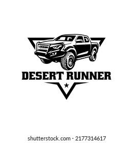 Off road pick up truck illustration logo vector