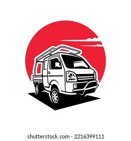 off road pick up truck illustration logo vector
