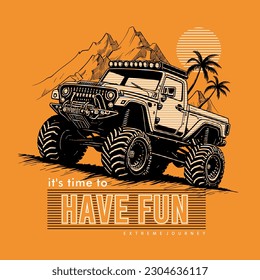 Off Road powerful monster truck, vector design illustration