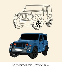 Off Road powerful monster truck, vector design illustration