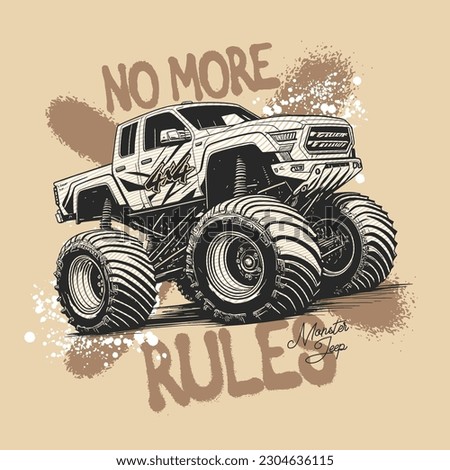 Off Road powerful monster truck, vector design illustration