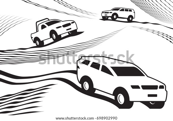 Off road\
safari in desert - vector\
illustration