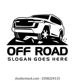 Silueta de la Plantilla del logotipo del coche del SUV de la carretera