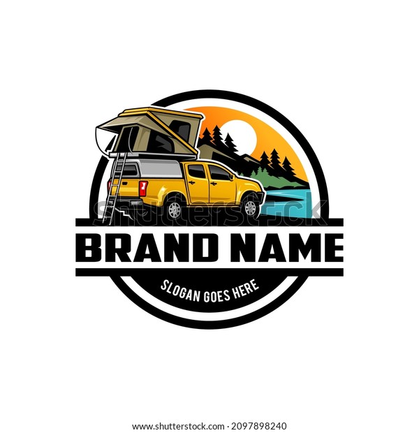 Off road SUV car with roof - pop up tent\
illustration logo vector