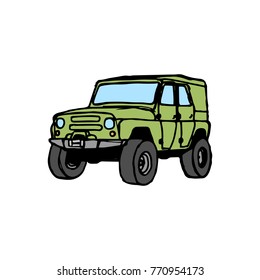 Off Road Suv Car Template for Label, Emblems and Logo. Vector illustration