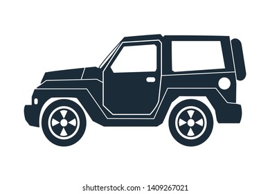 Off road suv vehicle black icon isolated vector illustration graphic design