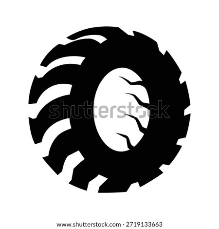 off road tire imprint jagged grooves black