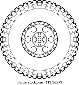 Off Road Tire Line Art