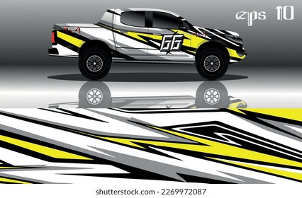 off road truck car wrap design vector