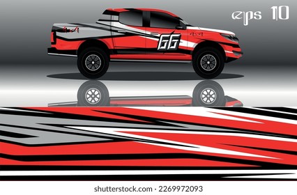 off road truck car wrap design vector